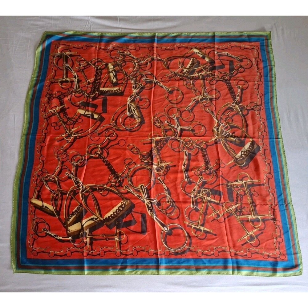 VTG Equestrian Chains Style Bandana Large 36" x 36" Horse Unbranded Polyester